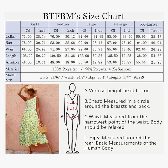 One shoulder floral summer dress size L - Picture 7 of 9